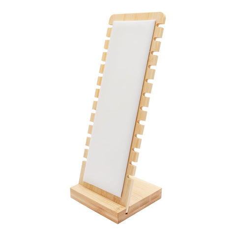 GLADFRESIT Necklace Hanger Display Stand, Solid Wood Necklace 12 Slots with Leather Display Stand for Necklace and Bracelet Retail Stores or Personal