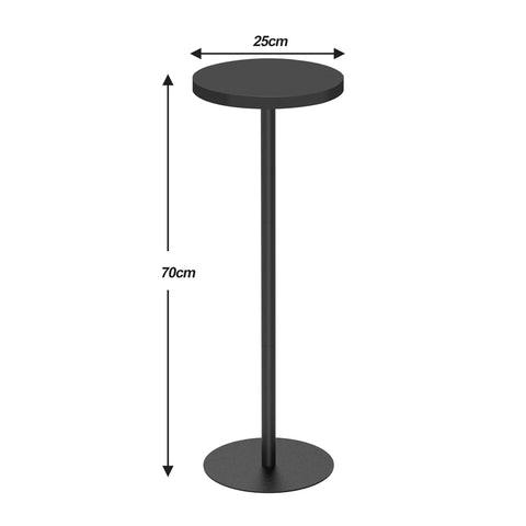 TUTOTAK Tall Round Side Table, Small End Table, Set of 2, Drink Table, Pedestal Side Table, livingroom, Black V1TB01BK0652EU