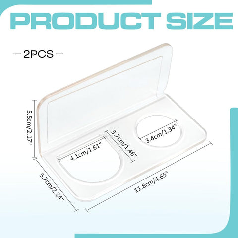 CRAFTYMELODY 2Pcs Acrylic Hair Brush Holder 2-Slot Rectangle Wall Mounted Comb Organizer Holder for Bathroom with Adhesive Stickers Clear Hairbrush