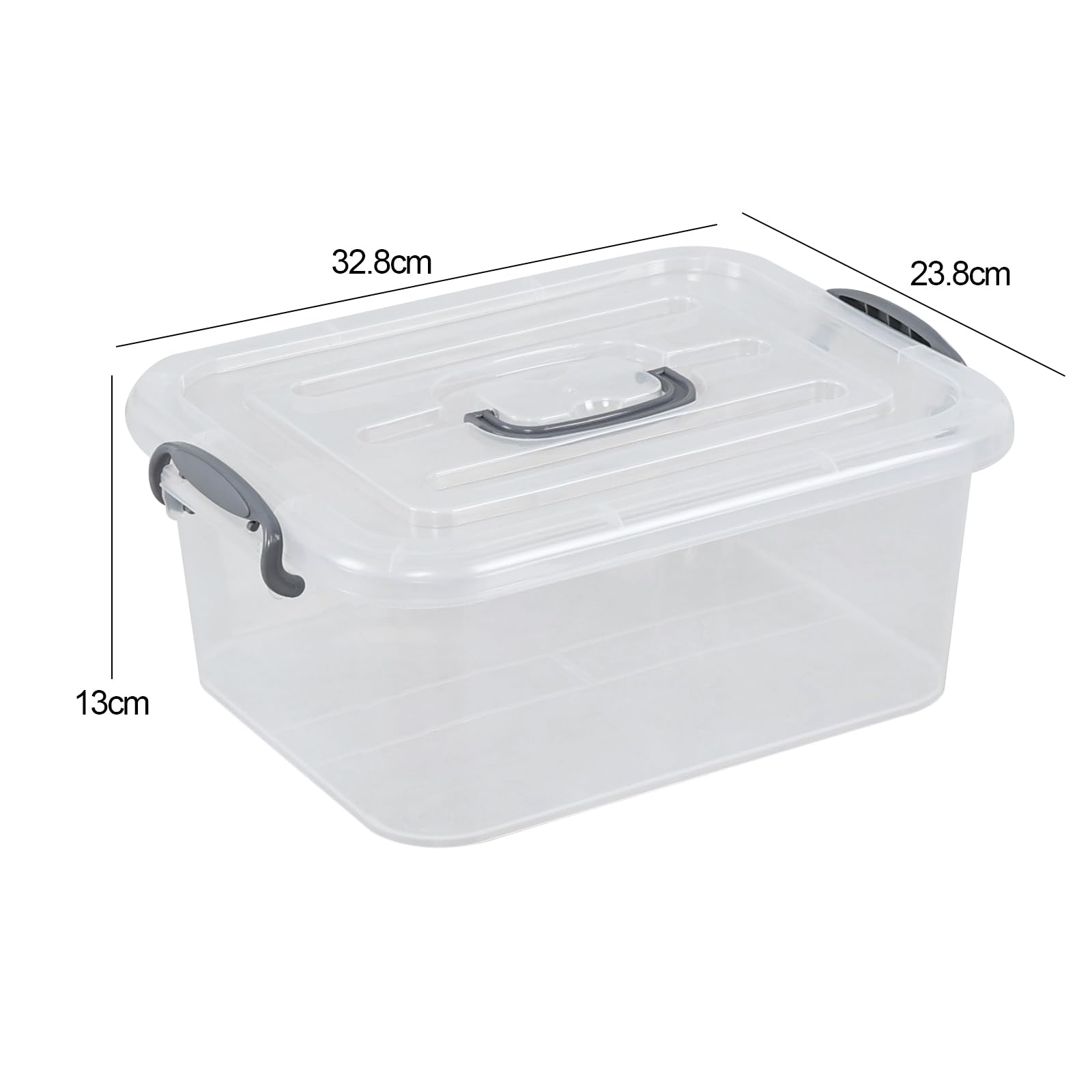 Fosly 6 Packs 8 Liter Storage Containers, Please Clear Box with Handle