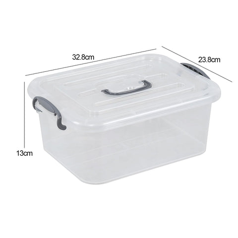 Fosly 6 Packs 8 Liter Storage Containers, Please Clear Box with Handle