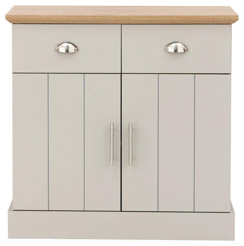 GFW Kendal Compact Sideboard Cabinet Unit With 2 Storage Drawers & Storage Cupboards Contemporary Wooden Sideboards For Living Room