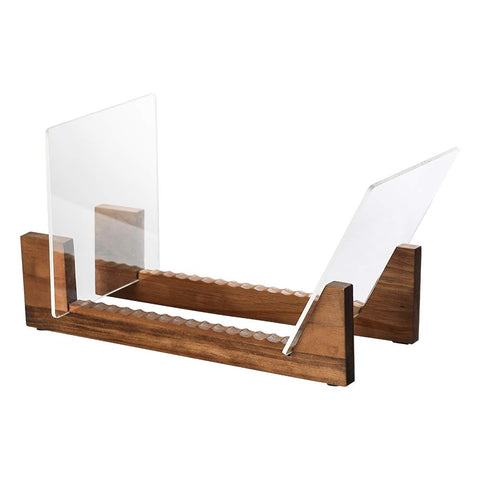 Tincogo Vinyl Record Storage Holder Record Stand Album Storage Display Stand-Store and Holds Up to 50 Albums,DVDs,or CDs-Solid Pine Wood with Crystal