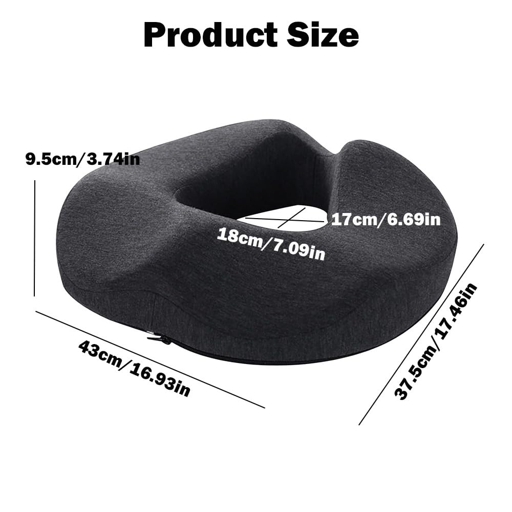 Donut Cushion,Doughnut Sciatica Hemorrhoid Orthopedic Coccyx Cushion for Pressure Relief,Tailbone Pain,Memory Foam Ring Seat Cushions for Car,Office
