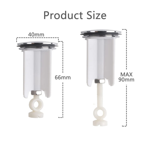 HUASHENG Universal Sink Plug, 40mm Bathroom Basin Sink Plug Replacement Drain Pop-Up Plug Height Adjustable Bathroom Plugs for Bathroom Kitchen All