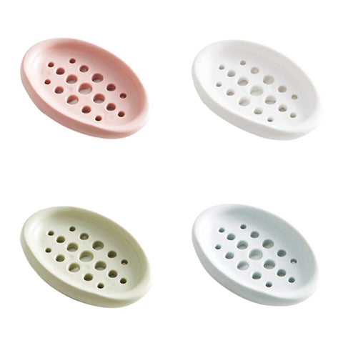 Alipis Silicone Soap Dish With Drainage Oval Soap Holder For Bathroom
