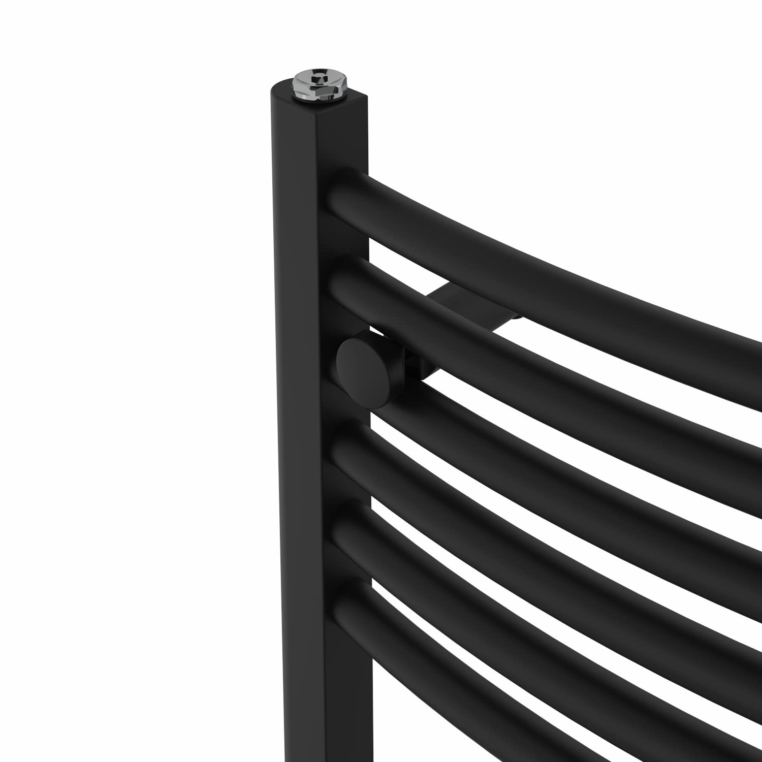 Warmehaus Curved Bathroom Heated Towel Rail Warmer 1800x500mm Black