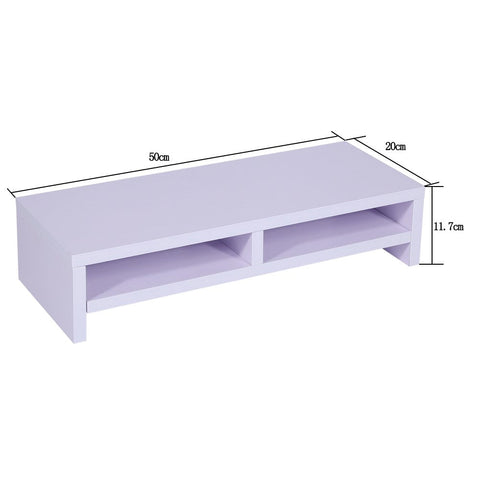 BONTEC Monitor Stand Riser 2 Tier Wooden Desk Shelf with Drawer, Ergonomic Computer Riser for Desk