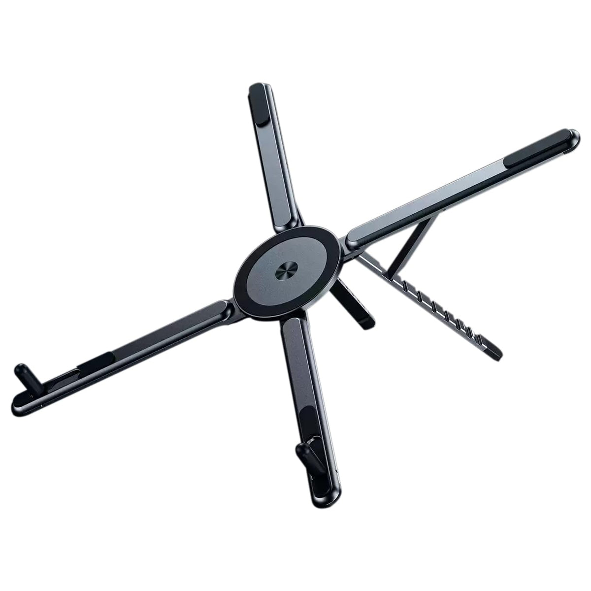 Beruth Adjustable Foldable Laptop Stand for Desk, MagSafe Compatible Aluminum Riser with N52 Magnetic Grip, Portable Holder for MacBook, iPad