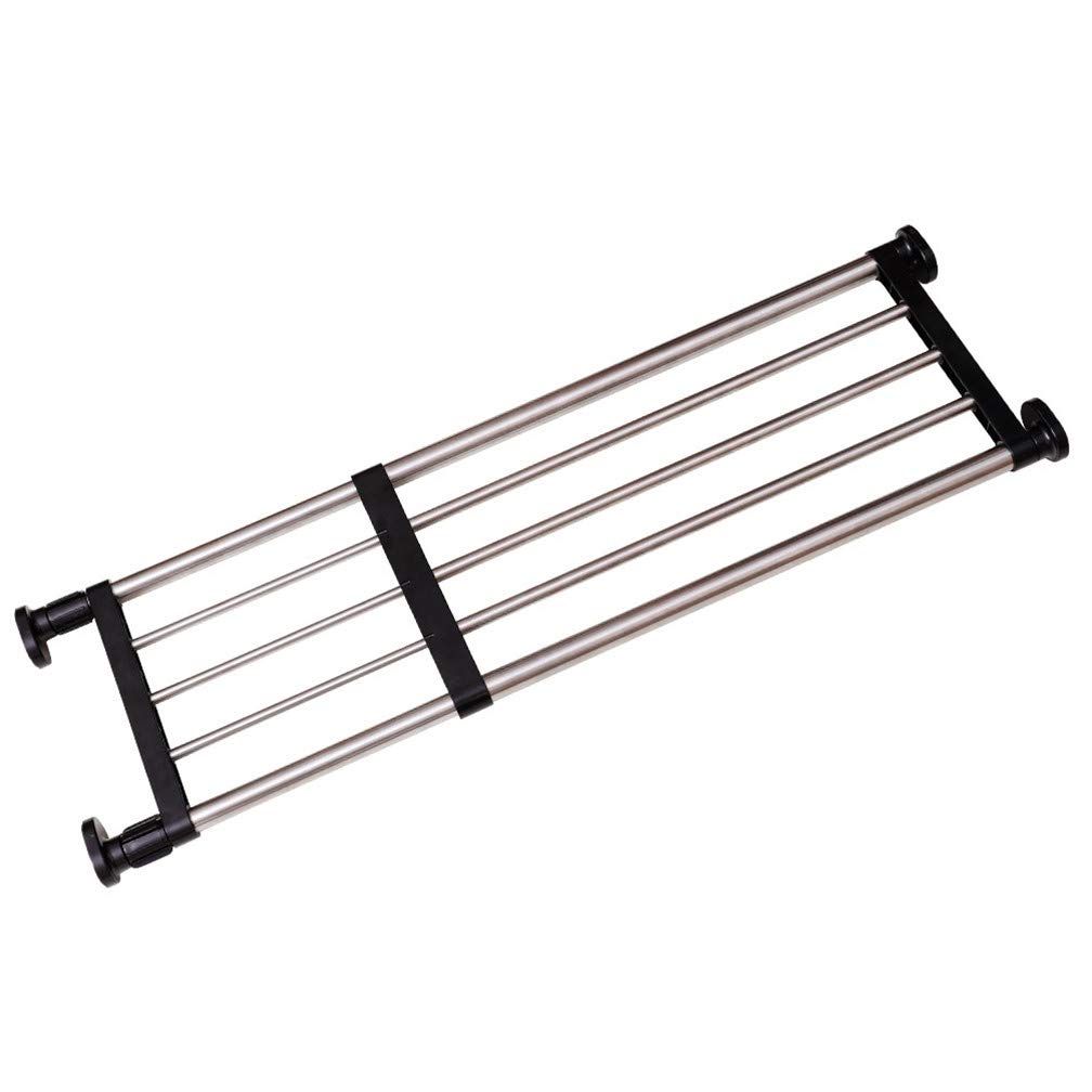 Hershii Expandable Closet Tension Shelf Rod Adjustable Metal Storage Rack Cabinet Organizer DIY Divider Separator Shelves for Wardrobe Cupboard