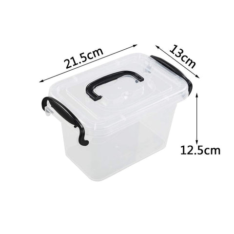 Bringer Set of 6 Mini Plastic Storage Box, 1.5 L Clear Tiny Latch Box, F