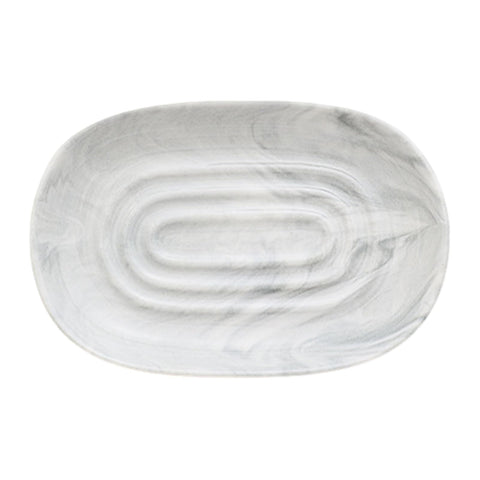 Soap Dish - Homiladi Ceramic Soap Case with Marble Pattern | Marble Tray | Anti-Slip Soap Holder & Tray for Bathroom, Shower, Kitchen Sink