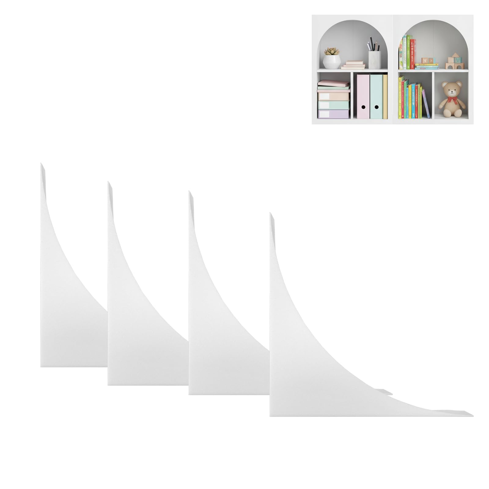 Modern Arch Corner Inserts for IKEA KALLAX Shelf – Rounded Bookshelf Look & Display Organizer – DIY Home Aesthetic Upgrade & Storage Solution
