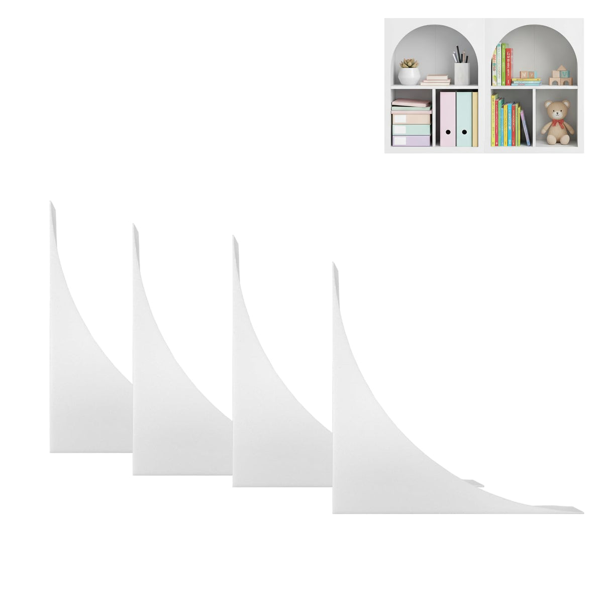 Modern Arch Corner Inserts for IKEA KALLAX Shelf – Rounded Bookshelf Look & Display Organizer – DIY Home Aesthetic Upgrade & Storage Solution