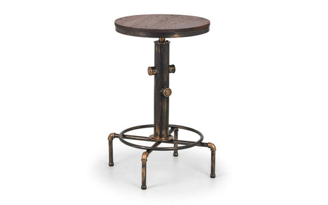 Julian Bowen Rockport Bar Table for 2-4, Pipework, Wood - H105 x W66cm