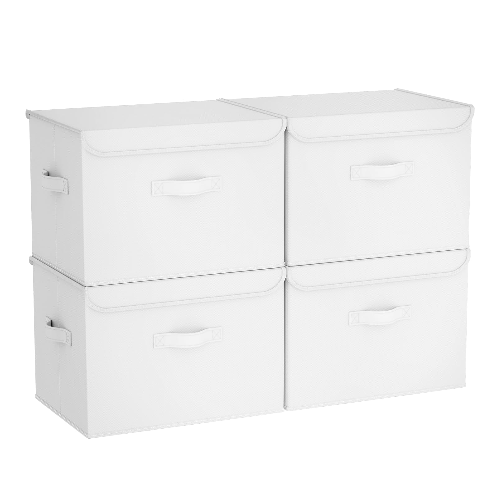 Homsorout Foldable Storage Boxes with Lids - Wardrobe Organiser Bin with Handle Large Fabric Basket Containers for Clothes, Book, Shelf, Office
