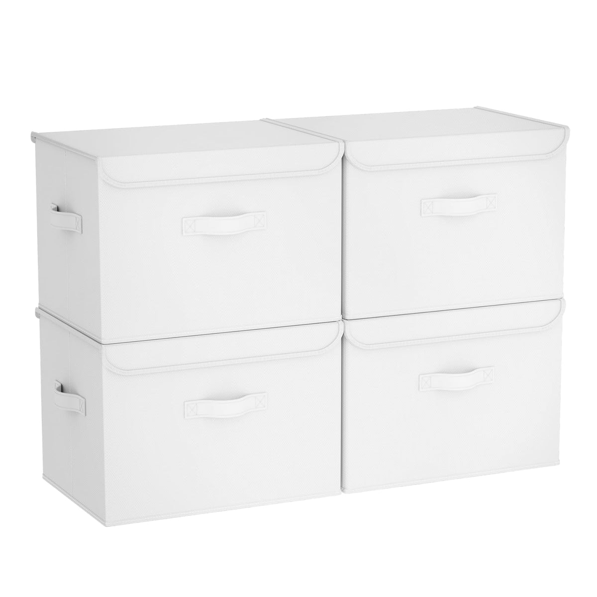 Homsorout Foldable Storage Boxes with Lids - Wardrobe Organiser Bin with Handle Large Fabric Basket Containers for Clothes, Book, Shelf, Office