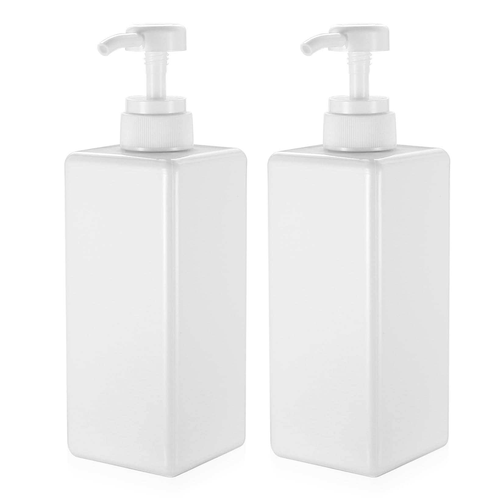2x Pump Bottle Dispenser, 650ML Refillable Shampoo and Conditioner Dispenser Bottle with Pump