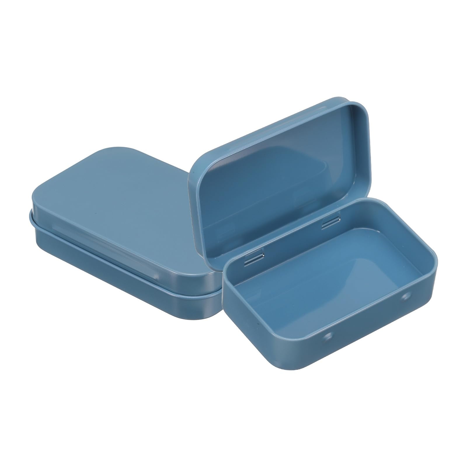 sourcing map 2pcs Metal Tin Box, 3.7x2.4x0.8 Mini Portable Rectangular Empty Tinplate Small Storage Container Airtight Tins with Lids for Candy
