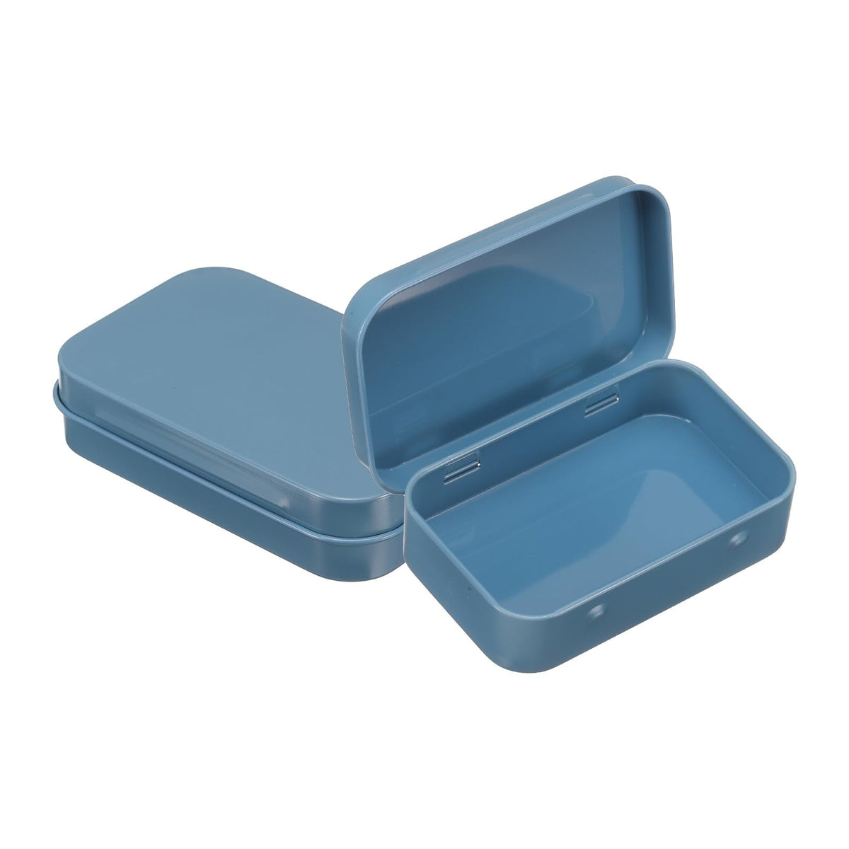 sourcing map 2pcs Metal Tin Box, 3.7x2.4x0.8 Mini Portable Rectangular Empty Tinplate Small Storage Container Airtight Tins with Lids for Candy