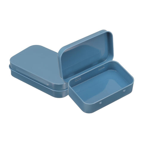 sourcing map 2pcs Metal Tin Box, 3.7x2.4x0.8 Mini Portable Rectangular Empty Tinplate Small Storage Container Airtight Tins with Lids for Candy