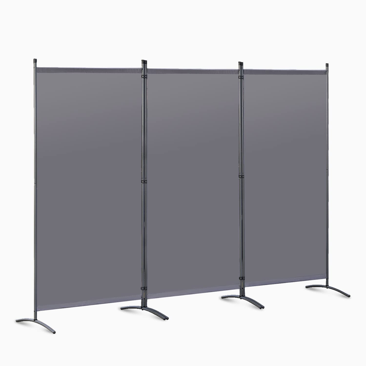 Angel Living 3 Panels Folding Room Divider | Privacy Screen with Polyester Fabric & Sturdy Iron Frame | Freestanding Partition for Office, Bedroom