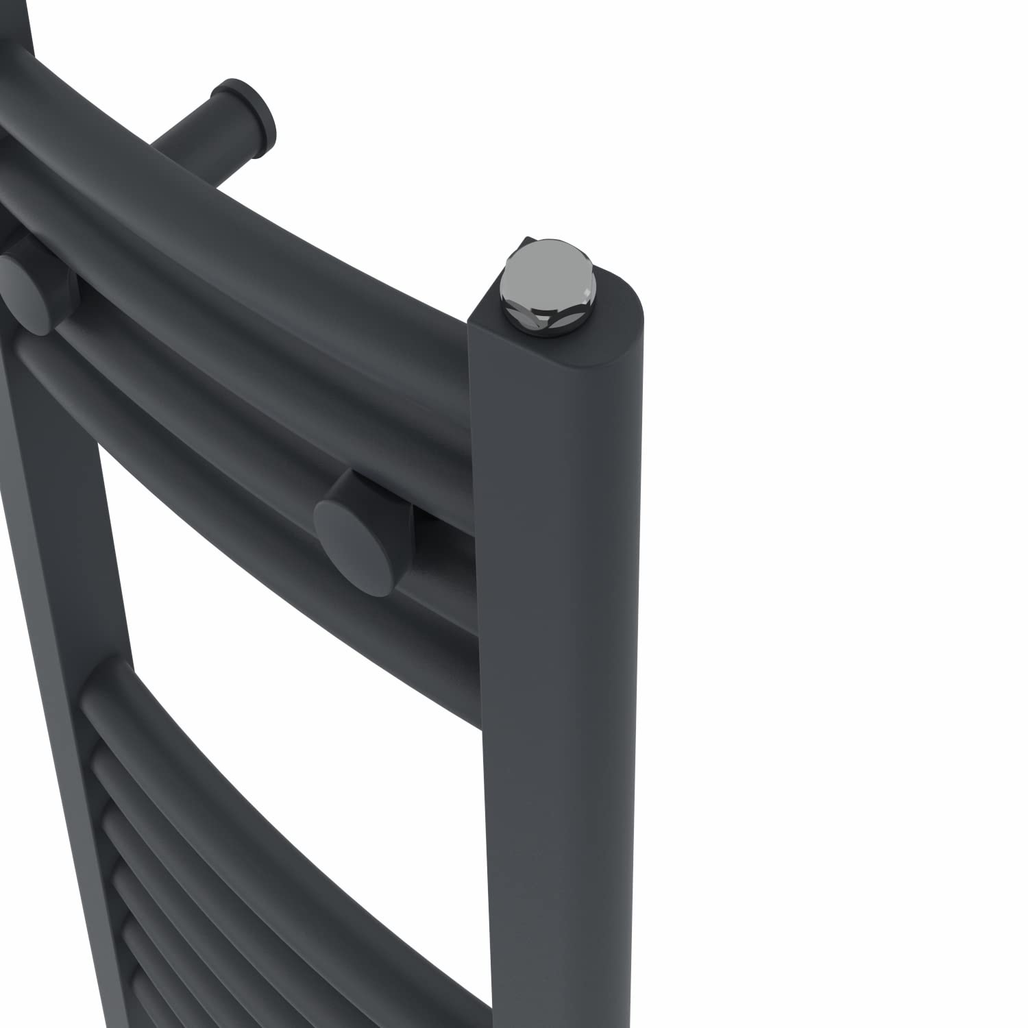 NRG Anthracite Heated Towel Rail Curved Designer Radiator - 1600×300mm