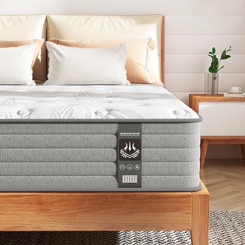 CIUANCE Double Size Mattress 4FT6, 10 Inch Gel Infused Double Mattress with Individual Pocket Springs for Ultimate Support & Pressure Relief
