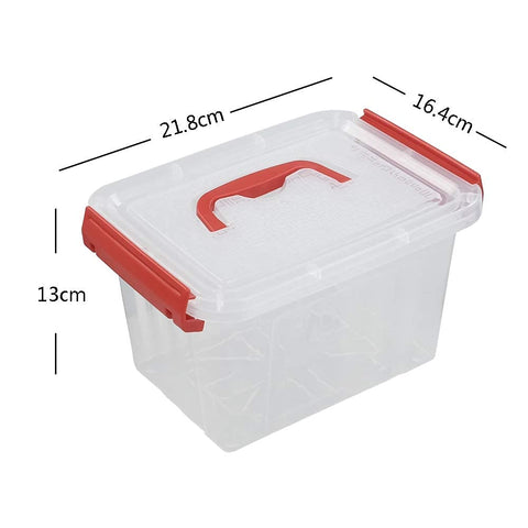 Kiddream 3 Liter Plastic Small Boxes, Clear Storage Boxes with Lids Set of 6