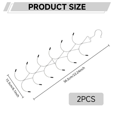 2Pcs Scarf Hanger with 12 Hooks, Metal 360° Rotating Organizer, Space-Saving Foldable Holder for Closet Scarves, Shawls, Belts and Purses (Silver)