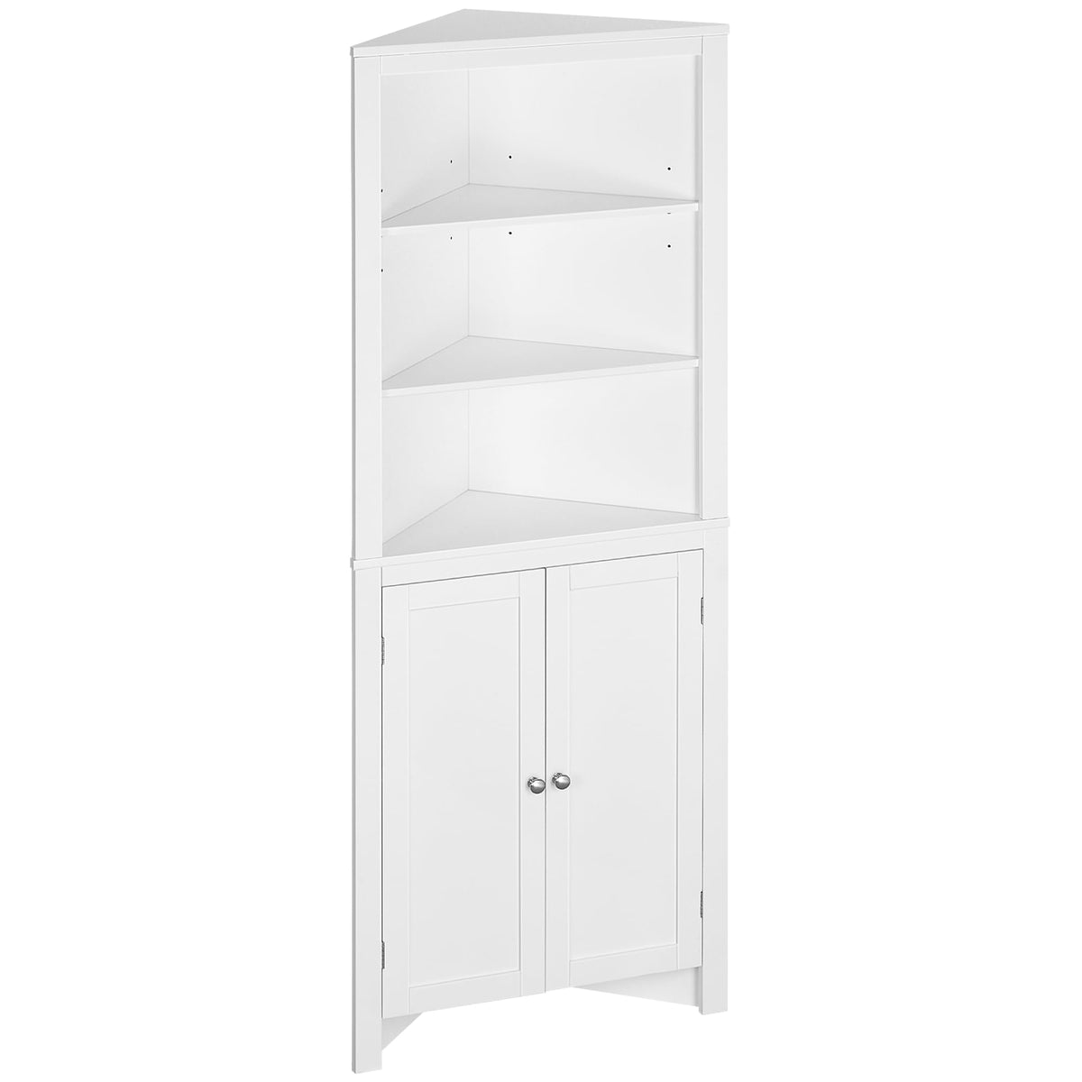 kleankin Triangle Bathroom Cabinet, Corner Bathroom Unit Freestanding White