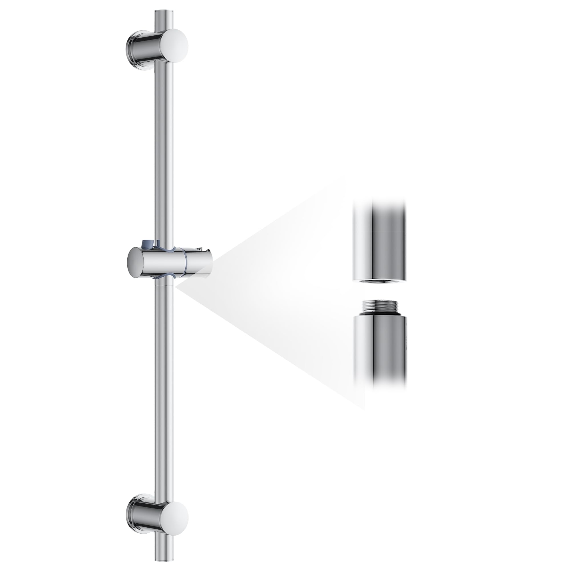 MORADO Stainless Steel Shower Slider Rail,Shower Riser Rail 68cm, Shower Slider Bar with Chrome Finish,Height Adjustable