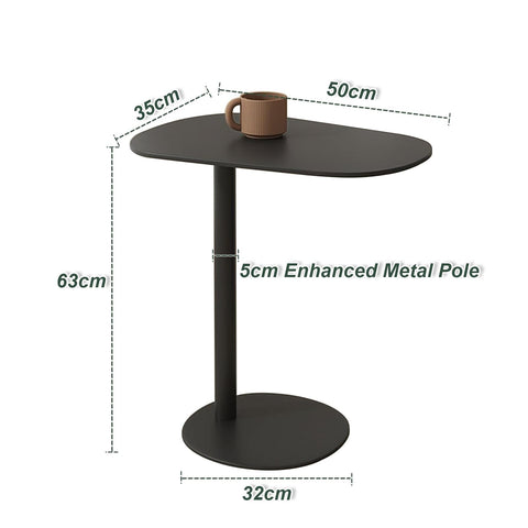 Metal C Shaped Side Table, Modern C Shaped End Table for Sofa/Bed, Small Iron Couch Tables That Slide Under