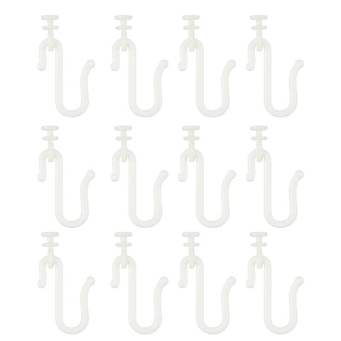 12 Pairs Curtain Hooks & Gliders – Durable S-Shaped Hooks with Quiet Smooth Rollers, Flexible Track Accessories for Ceiling & Bathroom Curtains