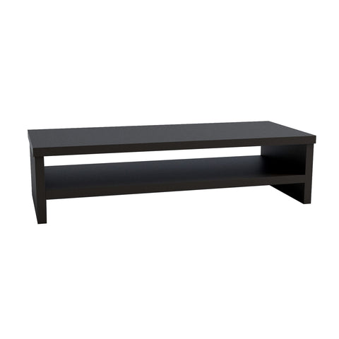 Henor Wooden TV Riser Monitor Stand with Intermediate Shelf 62 x 26.5 x 16 cm. Supports 50 kg.Graphite.