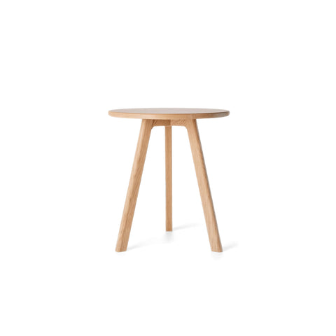 Raico Round Side Table 100% Solid Oak Wood Occasional Minimal Scandinavian End Table for Living Room (Natural Oak)
