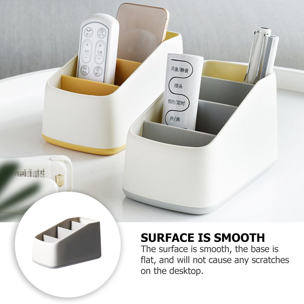 CHILDWEET Multi-Grid Remote Control Storage Box Desktop Storage Basket for Sofa Remote Control Holder Cosmetics Organizer Office Bedroom Bathroom