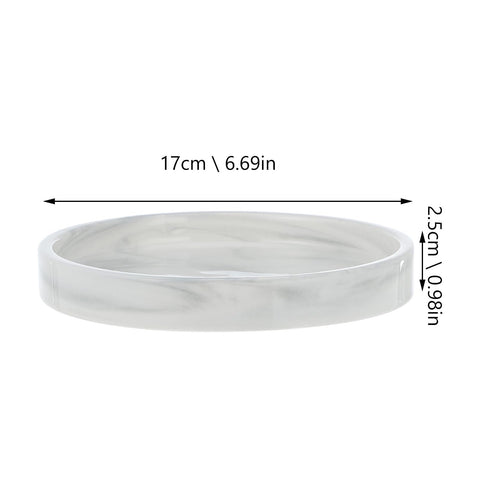 Cabilock Vanity Tray Marble Design Ceramic Storage Plate 7 Inches Elegant Home Adornment Skid-resistant Marble Tray