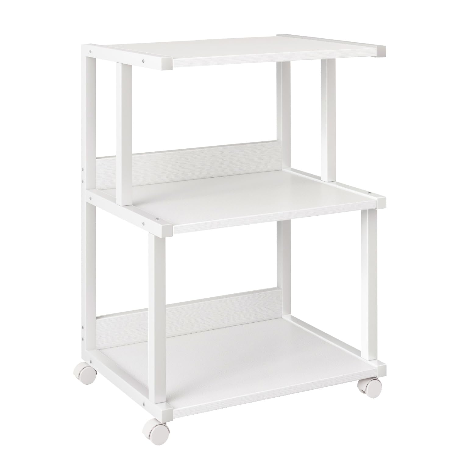 IBUYKE 3-Tier Printer Stand With Storage Shelf and Wheels - Rolling Cart for Home Office Organization, Heat Press, Microwave and Mini Fridge TPS001W