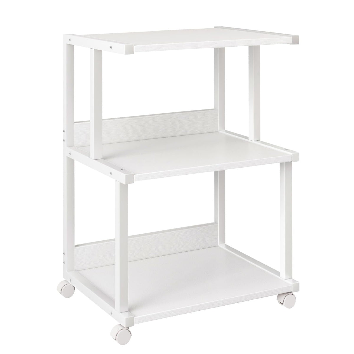 IBUYKE 3-Tier Printer Stand With Storage Shelf and Wheels - Rolling Cart for Home Office Organization, Heat Press, Microwave and Mini Fridge TPS001W