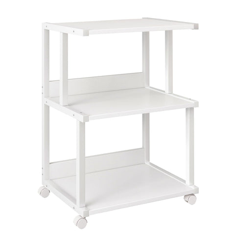 IBUYKE 3-Tier Printer Stand With Storage Shelf and Wheels - Rolling Cart for Home Office Organization, Heat Press, Microwave and Mini Fridge TPS001W