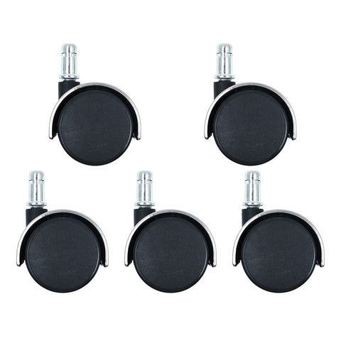 Namvo Office Chair Caster, Set of 5 Polyurethane Replacement Castors Wheels 11mm Size replacement swivel chair wheels, Protect Your Carpet/Hardwood