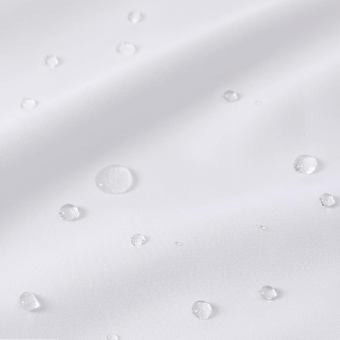 HOMTRYLIC White Shower Curtain W240 x L200cm Plain Fabric Shower Curtain for Bathroom Water Repellent Long Bath Shower Curtain Set with 14 Hooks
