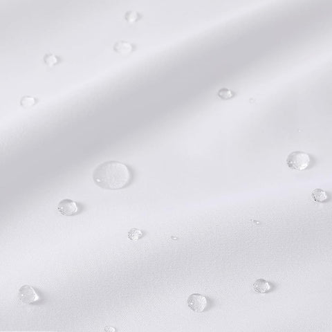 HOMTRYLIC White Shower Curtain W240 x L200cm Plain Fabric Shower Curtain for Bathroom Water Repellent Long Bath Shower Curtain Set with 14 Hooks