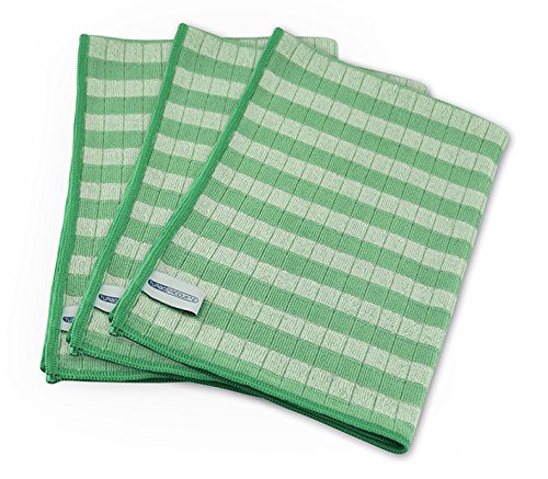 Bamboo Tea Towels Turbo Products Super Absorbent & Ultra Soft – Abtrocken Sheets Universal for Home and Office, Green/White, 3 (EU)