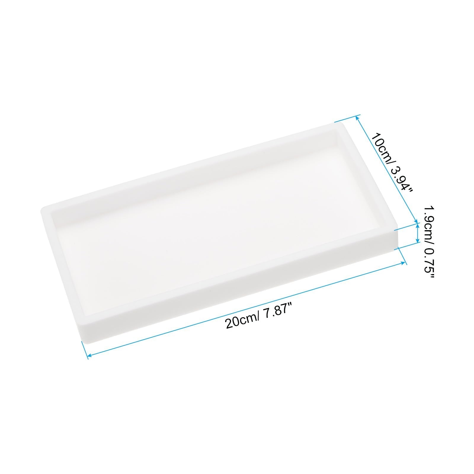 PATIKIL Silicone Bathroom Tray, 8" x 4" Soap Dispenser Tray Jewelry Organizer Dish for Restroom, Dresser, Kitchen Sink for Jewelry, Coin, Key