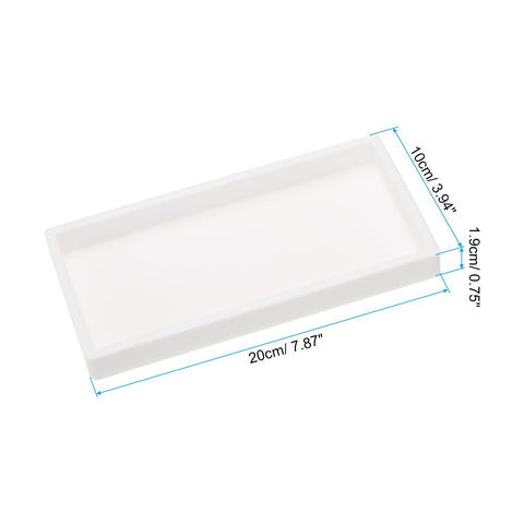 PATIKIL Silicone Bathroom Tray, 8" x 4" Soap Dispenser Tray Jewelry Organizer Dish for Restroom, Dresser, Kitchen Sink for Jewelry, Coin, Key