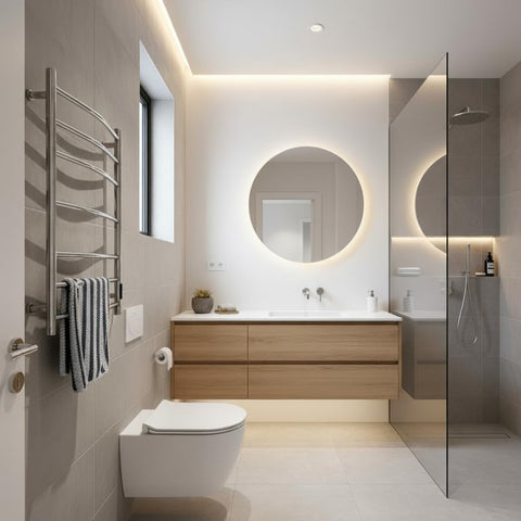 Manissa Kendal Stainless Steel Electric Heated Towel Rail 400mm W x 800mm H