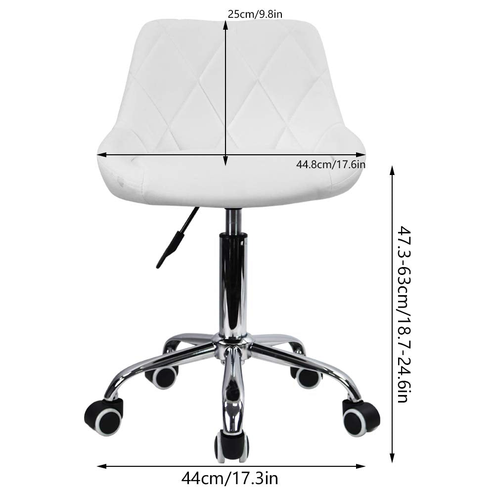 KKTONER Office Computer Desk Chair Mid Back PU Leather Height Adjustable Swivel Modern Task Chair Home Vanity Chair Drafting Work SPA Salon Stools