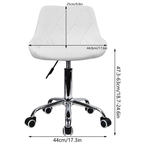 KKTONER Office Computer Desk Chair Mid Back PU Leather Height Adjustable Swivel Modern Task Chair Home Vanity Chair Drafting Work SPA Salon Stools